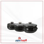 طقم حلة فخار جرانيت 3قطع لون اسود