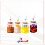 كوب عصير زجاج فيونكه بالشاليموه GG-1778