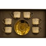 طقم قهوة بورسلين مدهب 12 قطعه موديل TT-1398E